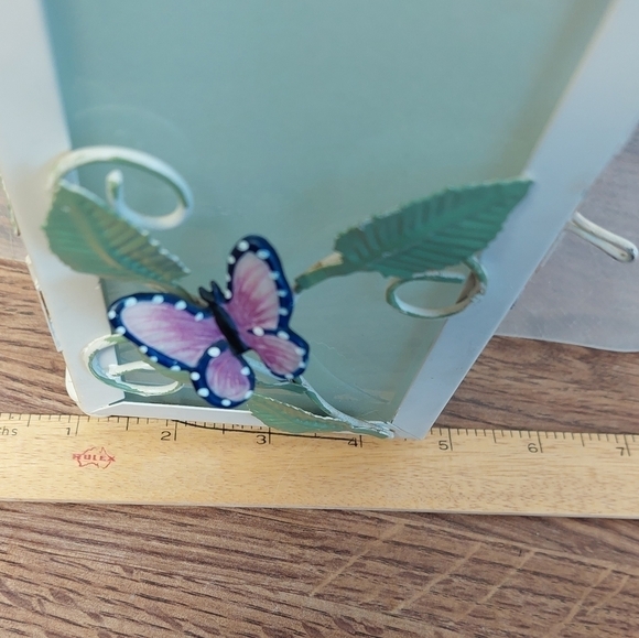 Vintage Glass and Metal 3D Butterfly Tealight Lantern - Picture 10 of 11